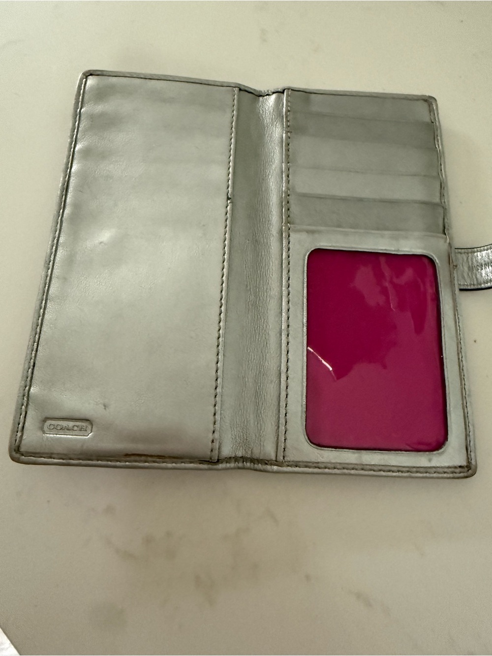 Coach Signature Continental Wallet with Silver Trim - Picture 4 of 6